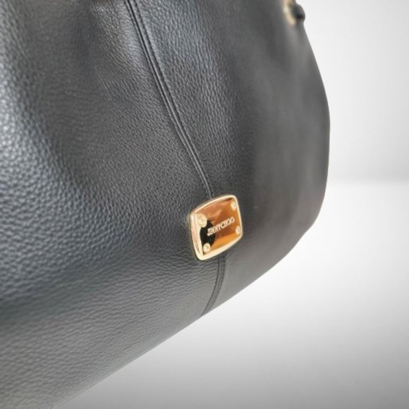 Jimmy Choo Tote Bag in Black Calfskin Lather with Gold Accessories - Picture 12 of 16